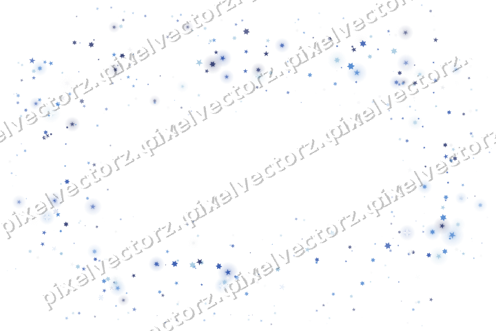 Nahtloser Glitzerrahmen aus Sternen in Blau auf transparentem Grund