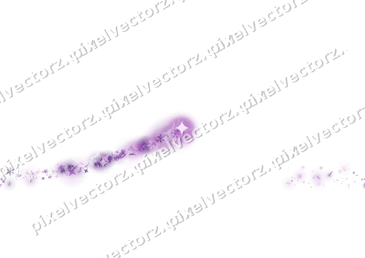 Nahtloser Sternenschweif in Violett auf transparentem Grund