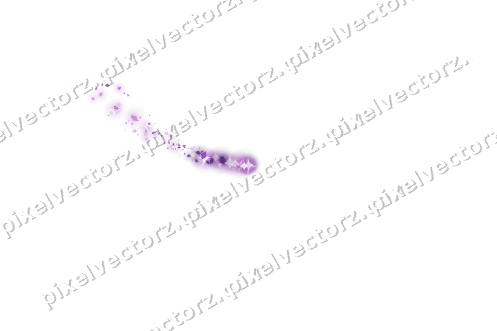 Nahtloser Sternenschweif aus Rauten in Violett auf transparentem Grund