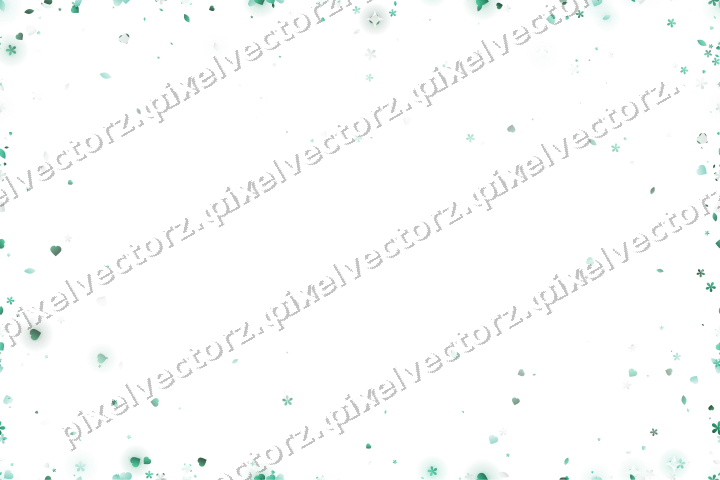 Nahtlose Glitzervignette aus Herzen und Blüten auf transparentem Grund