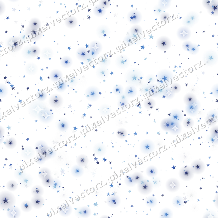 Nahtlose Glitzerstreuung aus Sternen in Blau auf transparentem Grund