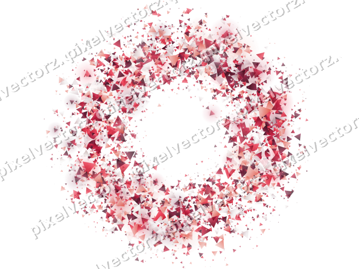 Nahtloser Glitzerkranz aus Dreiecken in Rosa auf transparentem Grund