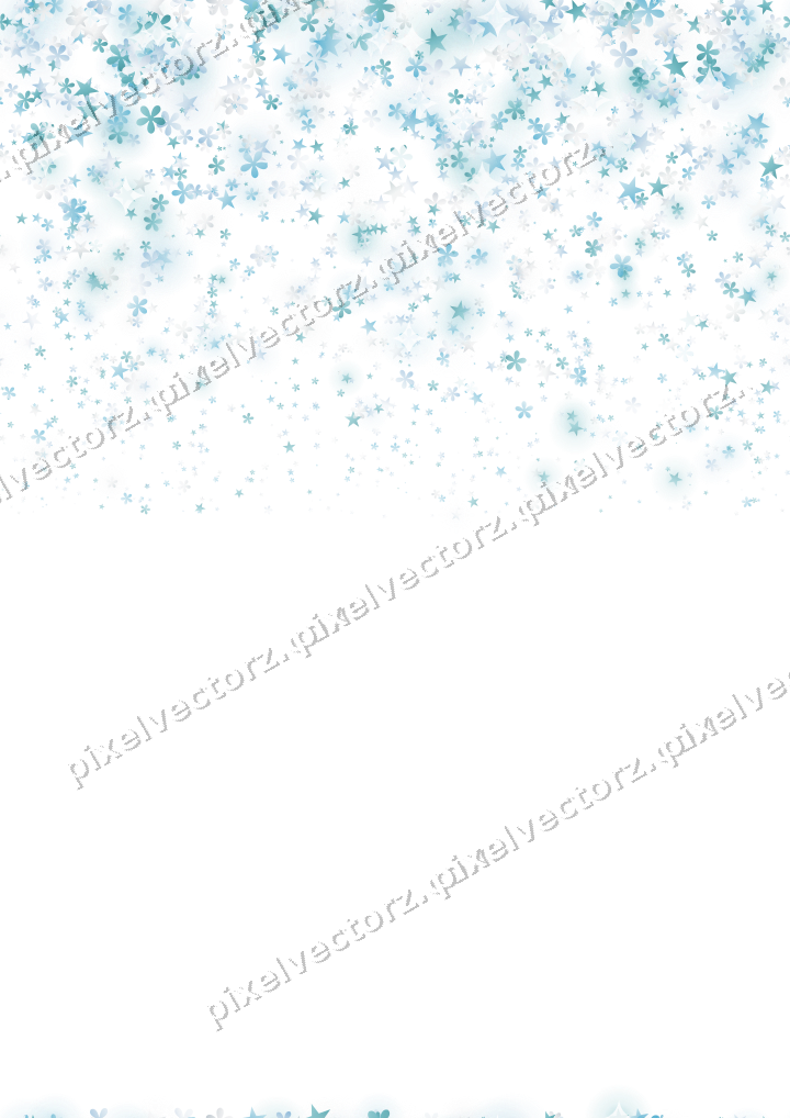 Nahtloser Glitzerregen aus Sternen und Blüten auf transparentem Grund