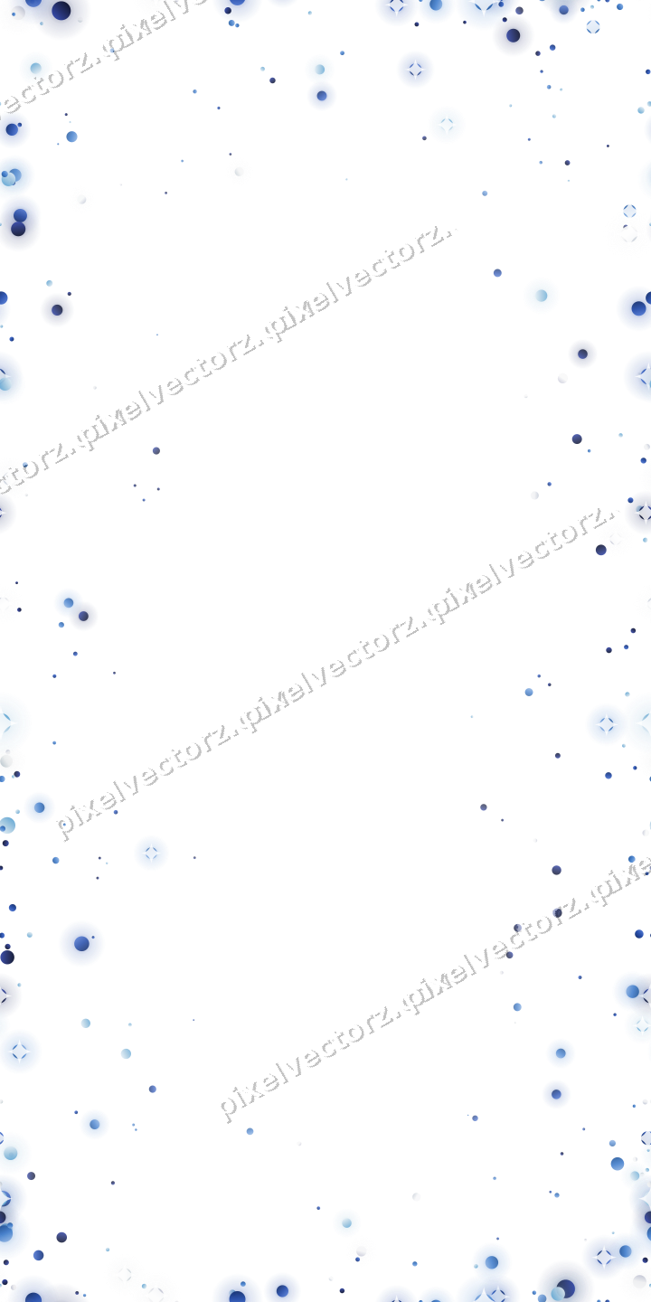 Nahtlose Glitzervignette aus Punkten in Blau auf transparentem Grund