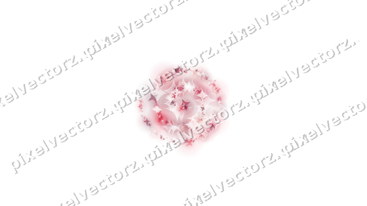 Nahtlose Glitzerspirale aus Sternen in Rosa auf transparentem Grund