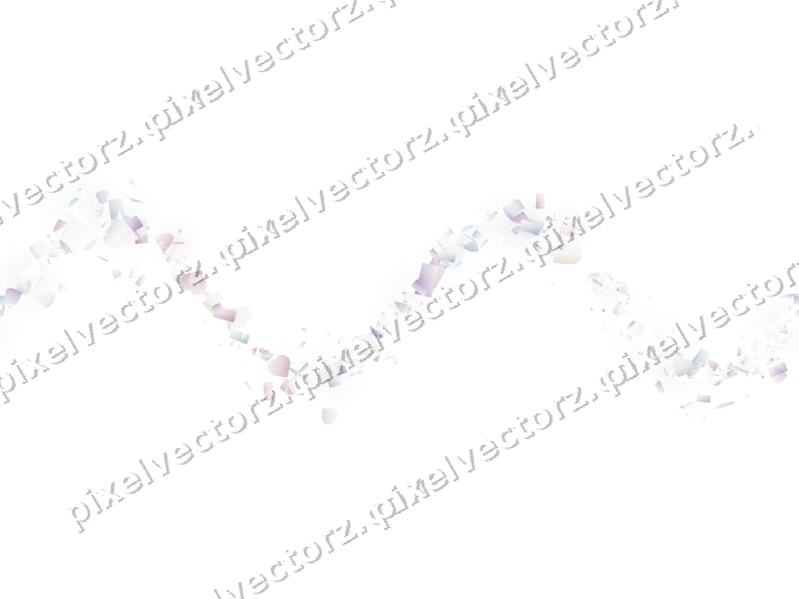 Nahtlose Glitzerwelle aus Herzen und Konfetti auf transparentem Grund