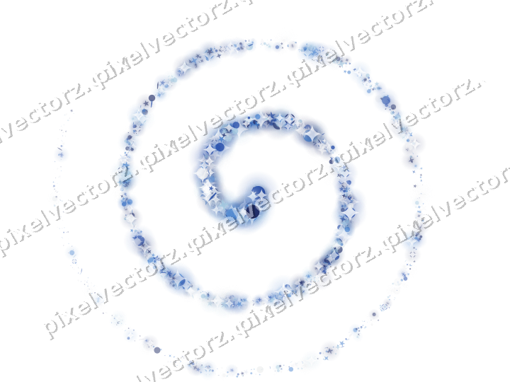 Nahtlose Glitzerspirale in Blau und Türkis auf transparentem Grund