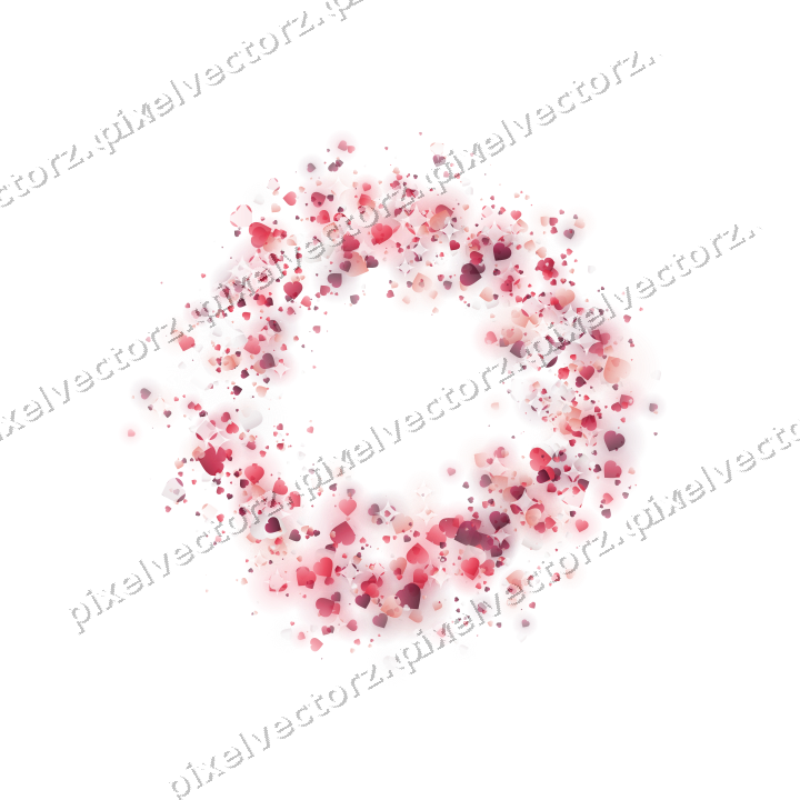 Nahtloser Glitzerkranz aus Herzen in Rosa auf transparentem Grund