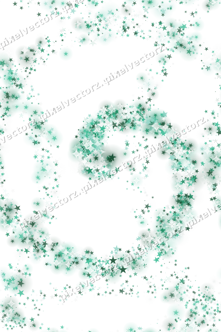 Nahtlose Glitzerspirale aus Sternen auf transparentem Grund