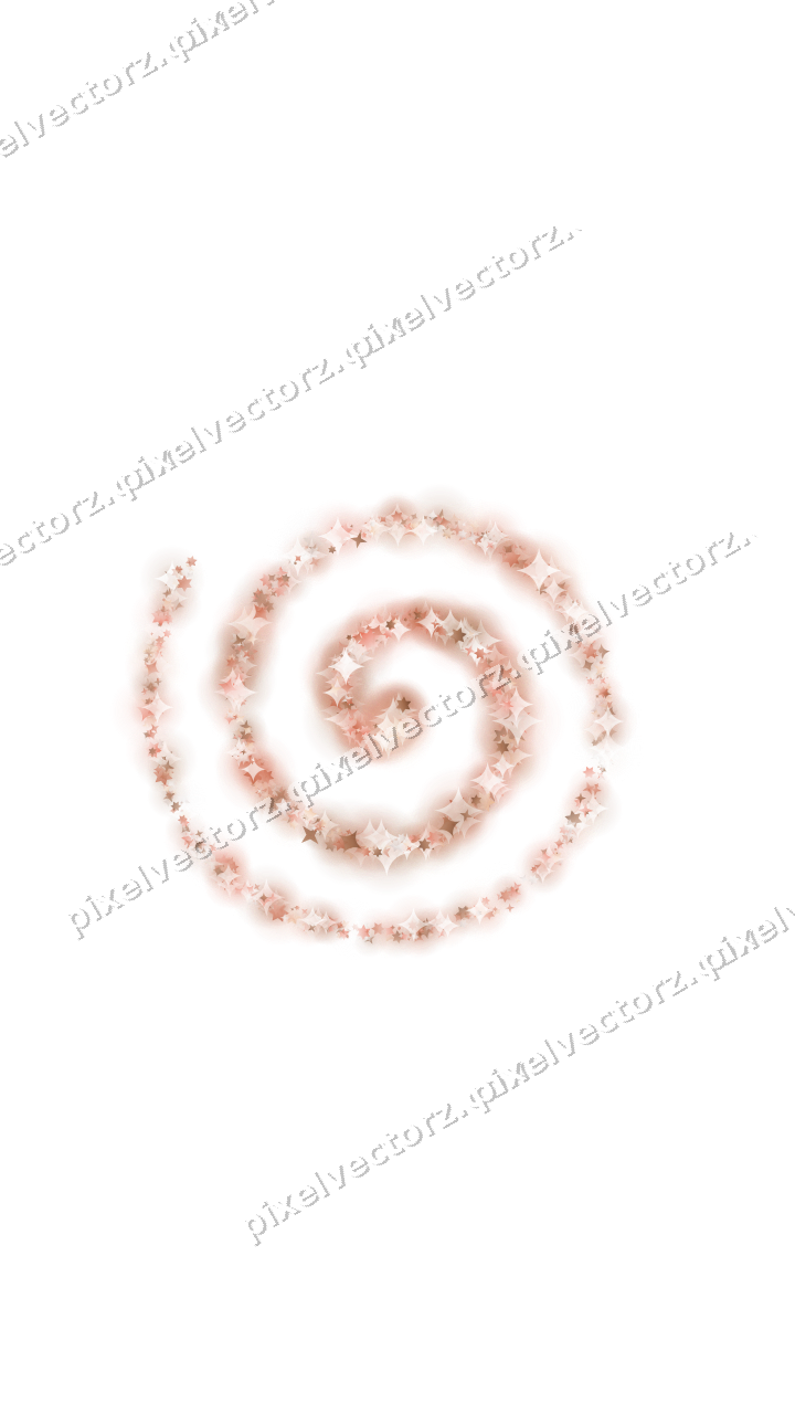 Nahtlose Glitzerspirale aus Sternen und Funken auf transparentem Grund