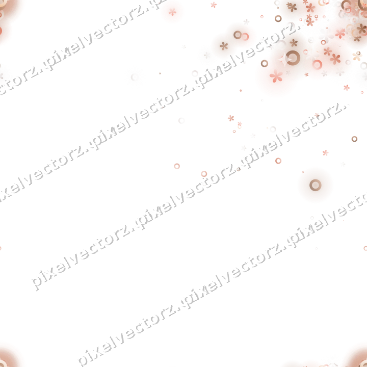Nahtloser Glitzerfächer aus Blüten und Ringen auf transparentem Grund