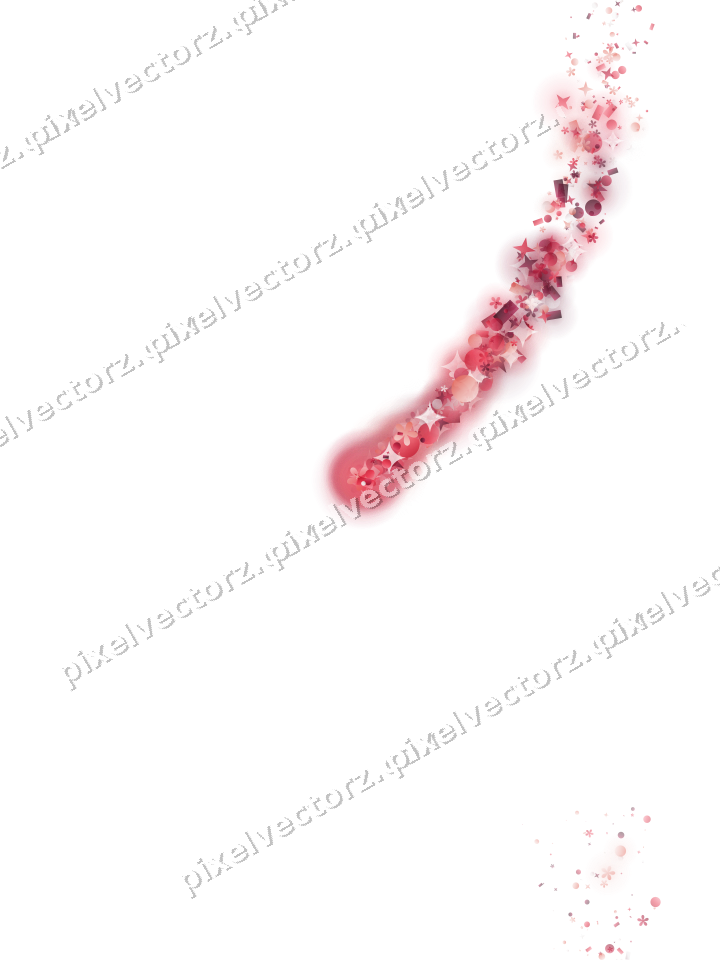 Nahtloser Sternenschweif in Rosa und Rot auf transparentem Grund