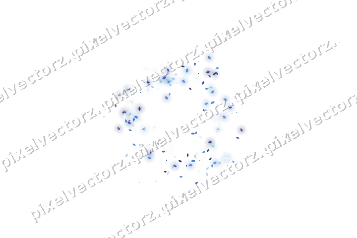 Nahtloser Glitzerkranz aus Tropfen in Blau auf transparentem Grund