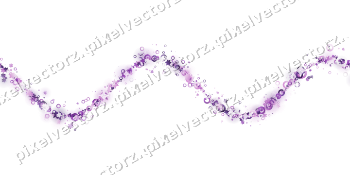 Nahtlose Glitzerwelle aus Sternen und Ringen auf transparentem Grund