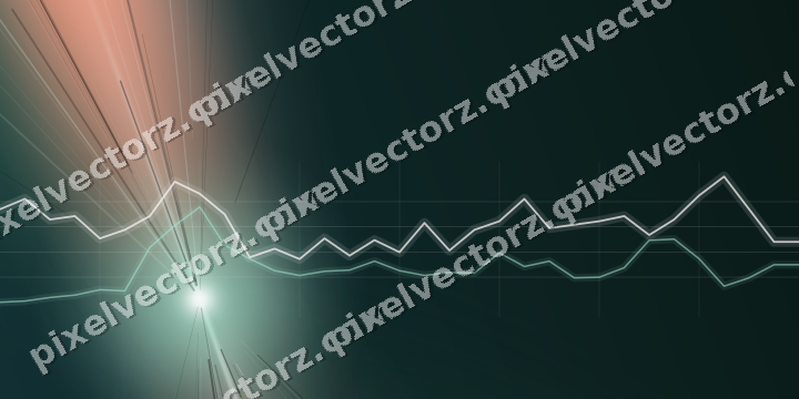 Leuchtender Neon Diagramm Hintergrund in Dunkelgrün und Orange