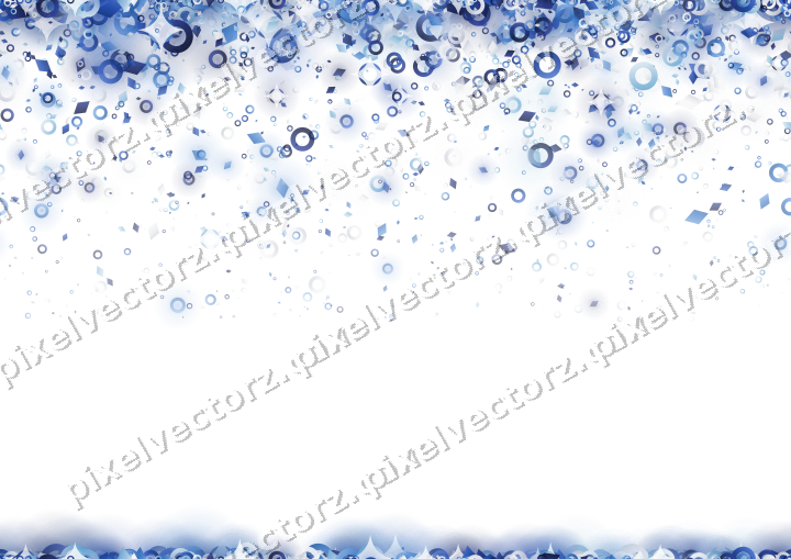 Nahtloser Glitzerregen aus Ringen und Rauten auf transparentem Grund