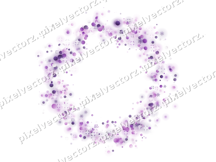 Nahtloser Glitzerkranz in Violett auf transparentem Grund