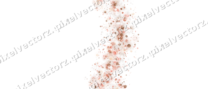 Nahtloser Glitzerbogen aus Blüten und Punkten auf transparentem Grund