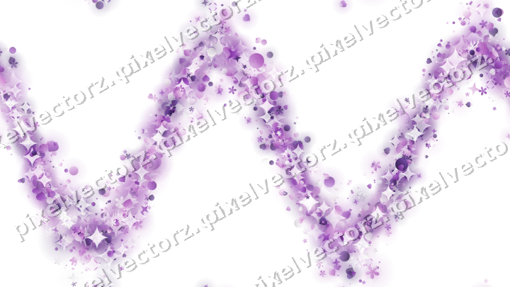 Nahtlose Glitzerwelle aus Sternen und Herzen auf transparentem Grund