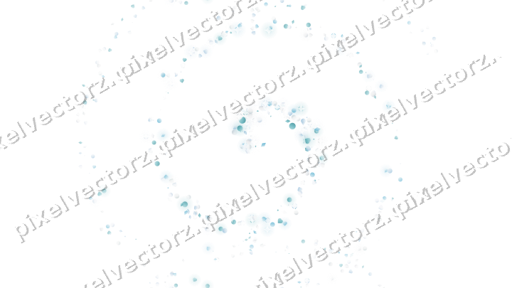 Nahtlose Glitzerspirale aus Herzen und Punkten auf transparentem Grund