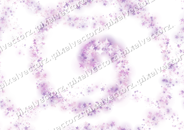 Nahtlose Glitzerspirale aus Sternen in Magenta auf transparentem Grund