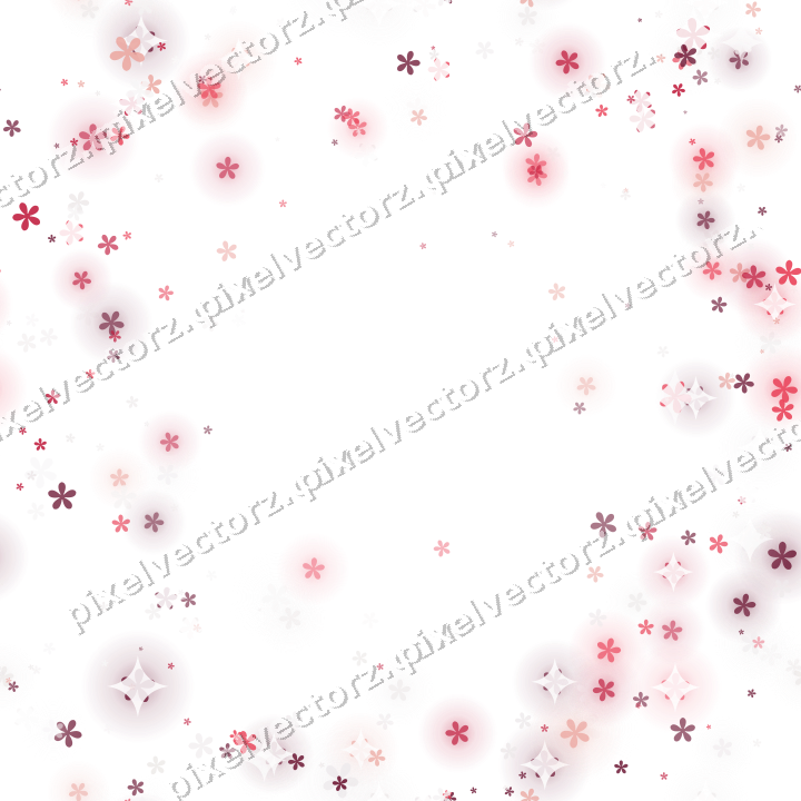 Nahtloser Glitzerkranz aus Blüten in Rosa auf transparentem Grund