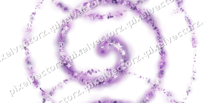Nahtlose Glitzerspirale in Violett auf transparentem Grund