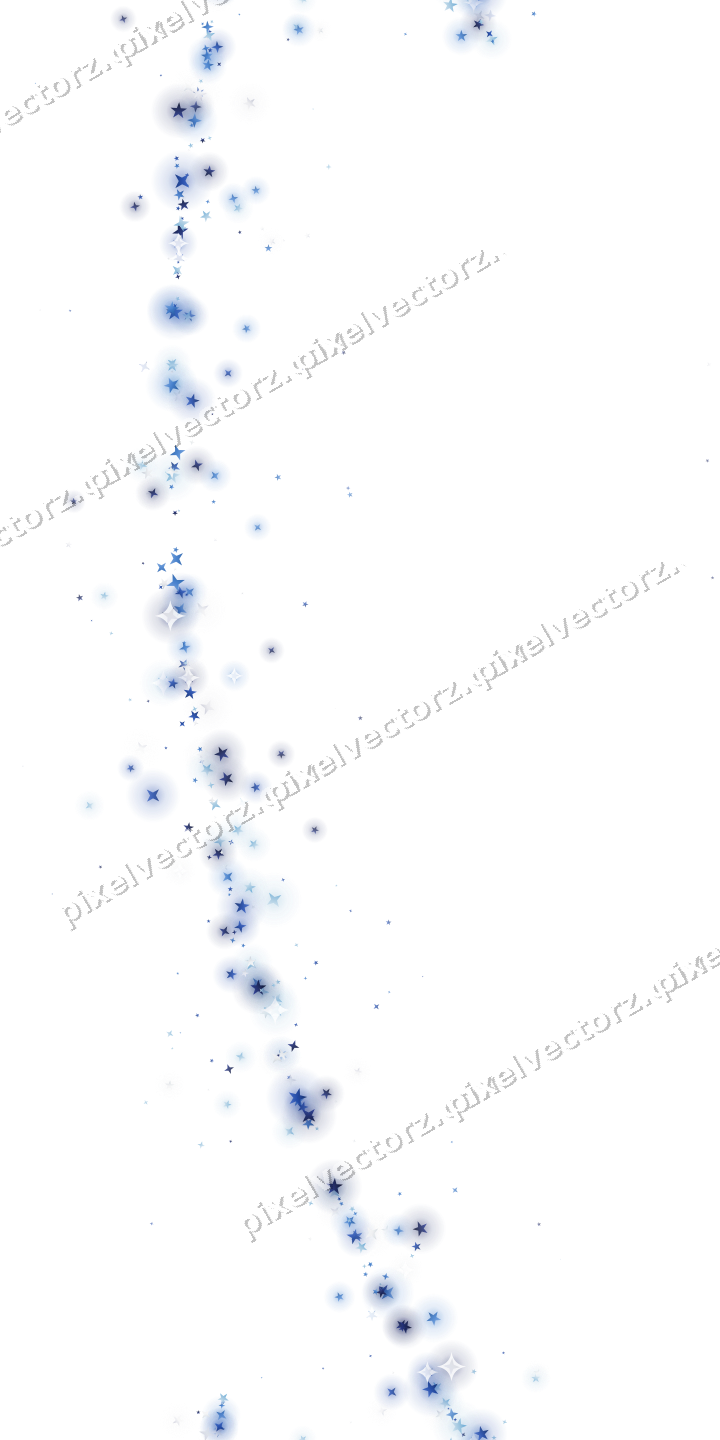 Nahtloser Glitzerbogen aus Sternen in Blau auf transparentem Grund
