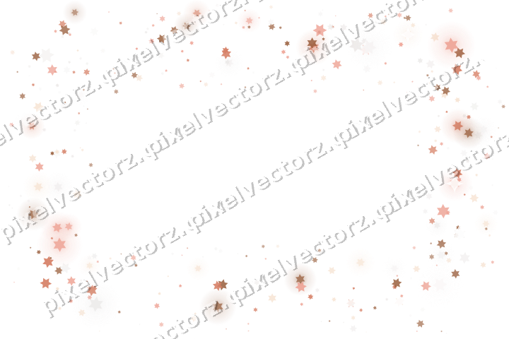 Nahtloser Glitzerrahmen aus Sternen in Orange auf transparentem Grund