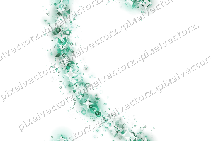 Nahtloser Glitzerbogen aus Sternen und Tropfen auf transparentem Grund