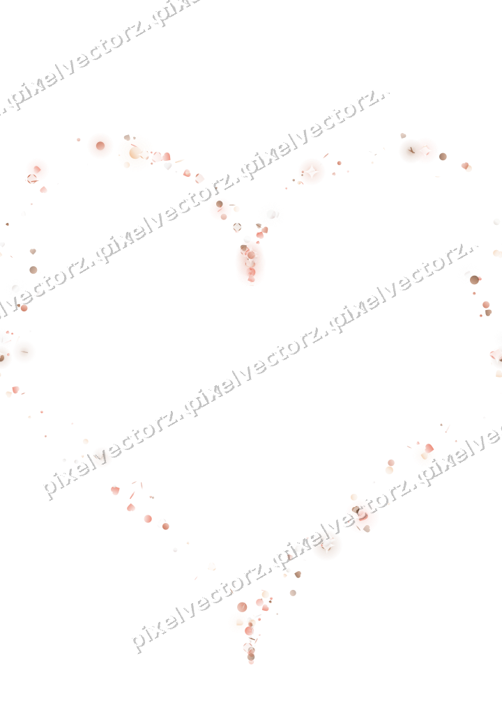 Nahtloses Glitzerherz aus Herzen und Punkten auf transparentem Grund
