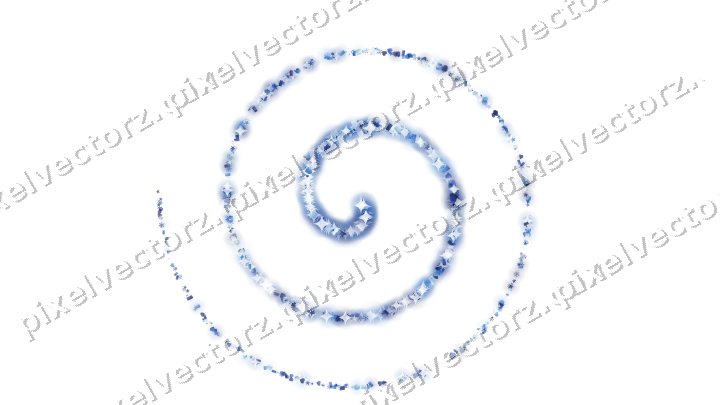 Nahtlose Glitzerspirale in Blau und Türkis auf transparentem Grund