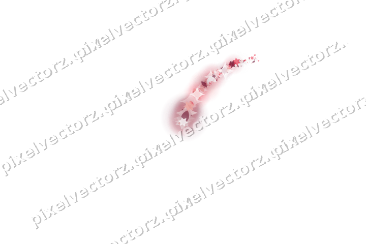 Nahtloser Sternenschweif in Rosa und Rot auf transparentem Grund