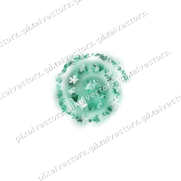 Nahtlose Glitzerspirale aus Blüten und Rauten auf transparentem Grund