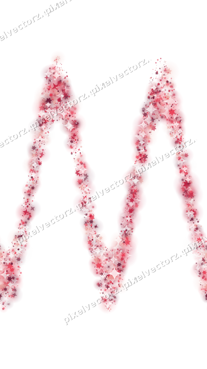 Nahtlose Glitzerwelle aus Sternen in Rosa auf transparentem Grund