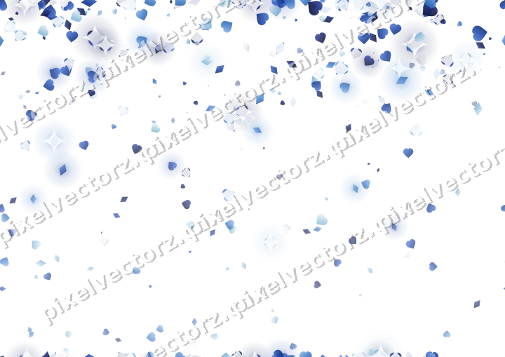 Nahtloser Glitzerregen aus Herzen und Rauten auf transparentem Grund
