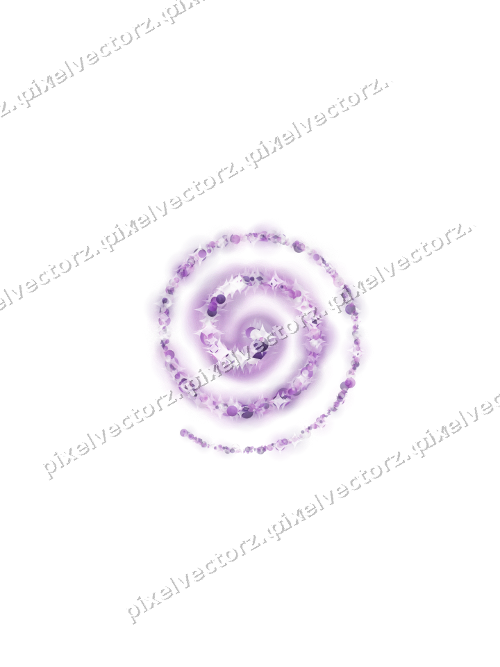 Nahtlose Glitzerspirale aus Punkten und Rauten auf transparentem Grund