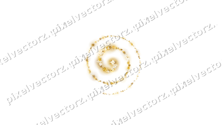 Nahtlose Glitzerspirale aus Sternen auf transparentem Grund