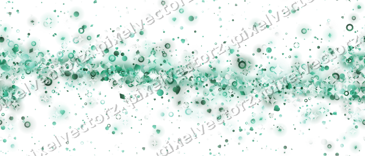 Nahtloses Glitzerband aus Herzen und Punkten auf transparentem Grund