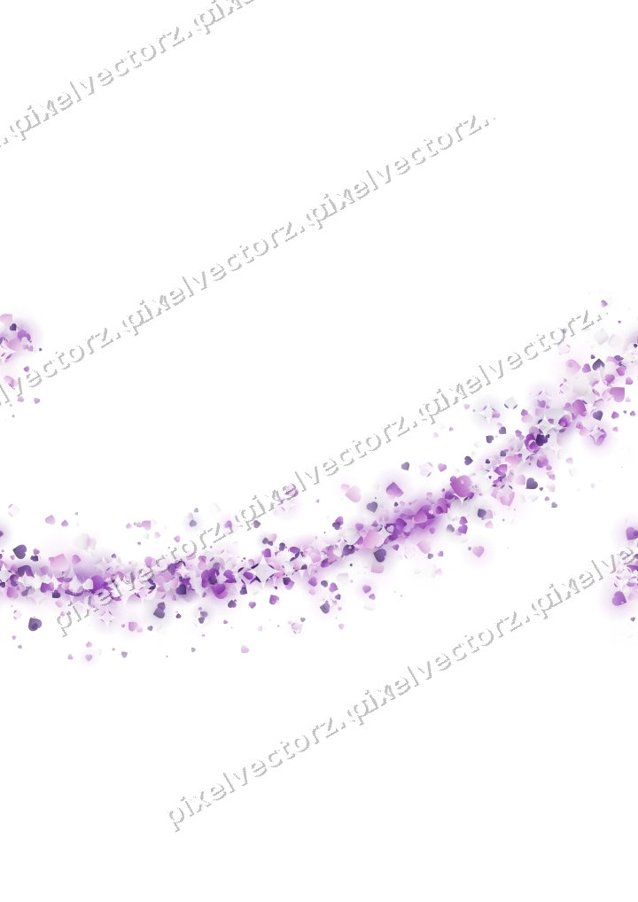 Nahtloser Glitzerbogen aus Herzen in Violett auf transparentem Grund