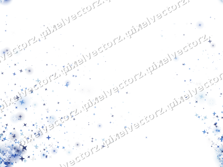 Nahtloser Glitzerfächer aus Sternen in Blau auf transparentem Grund