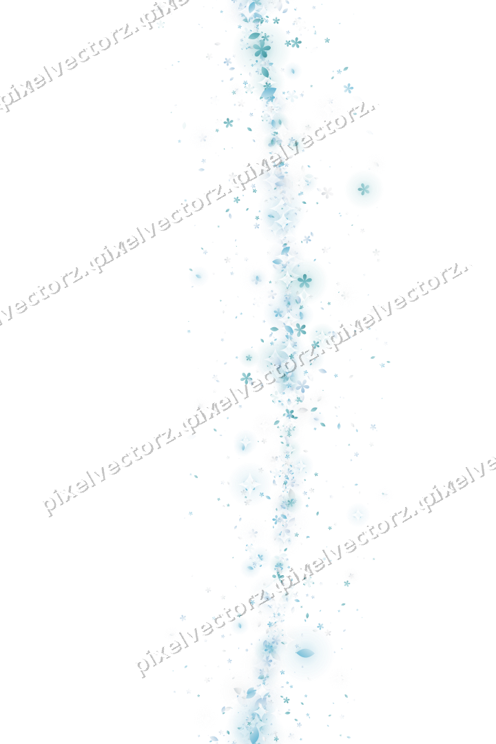 Nahtloser Glitzerbogen aus Blüten und Tropfen auf transparentem Grund