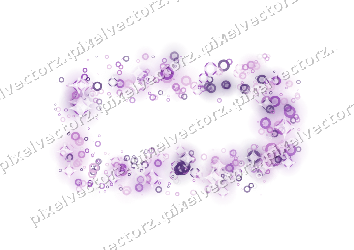 Nahtloser Glitzerrahmen aus Ringen in Violett auf transparentem Grund