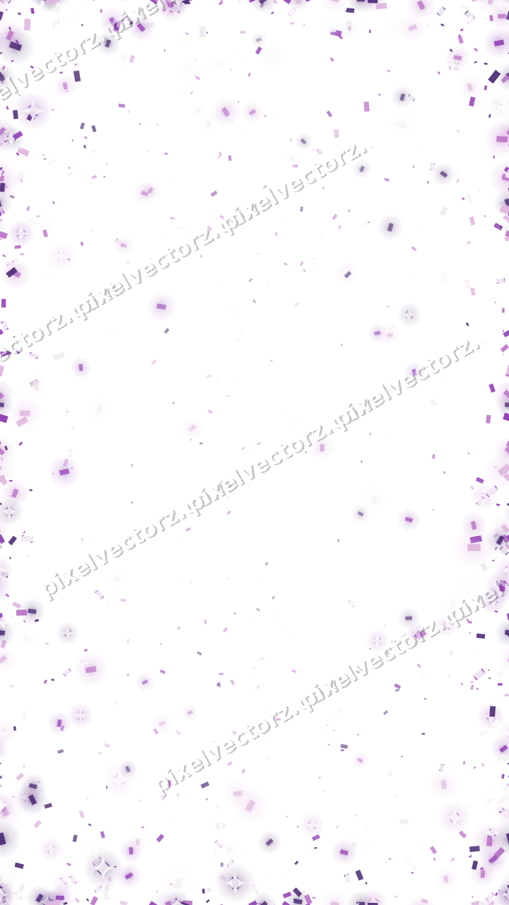 Nahtloser Randglitzer aus Konfetti in Violett auf transparentem Grund