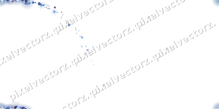 Nahtloser Sternenschweif aus Herzen in Blau auf transparentem Grund