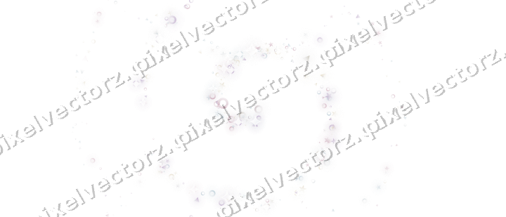 Nahtlose Glitzerspirale aus Sternen und Ringen auf transparentem Grund
