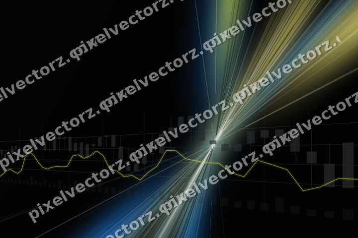 Leuchtender Neon Diagramm Hintergrund in Blau und Gelb