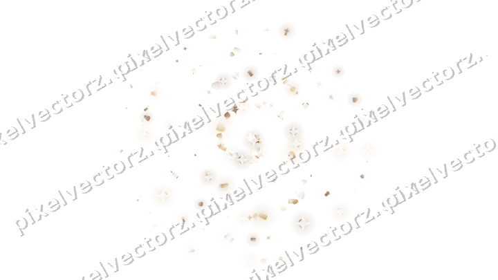 Nahtlose Glitzerspirale aus Funken und Herzen auf transparentem Grund