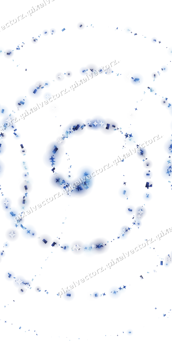 Nahtlose Glitzerspirale in Blau und Türkis auf transparentem Grund
