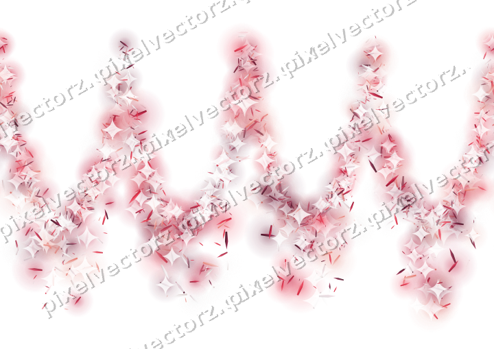 Nahtlose Glitzergirlande aus Splittern in Rosa auf transparentem Grund